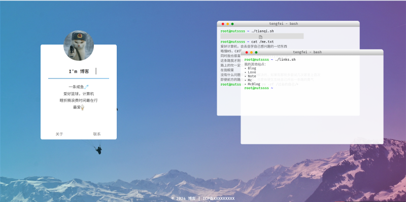 HTML源码 – 简洁自适应个人码农主页