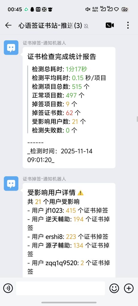 图片[3]-证书站配置机器人掉签通知，教学简单替换文件和更改企微机器人链接即可！-博客喵